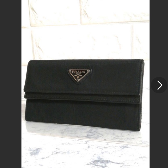 Genuine PRADA Nylon larget Wallet Black